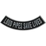 Hot Leathers Loud Pipes Save Lives 4″ X 1″ Bottom Rocker Patch PPM5200