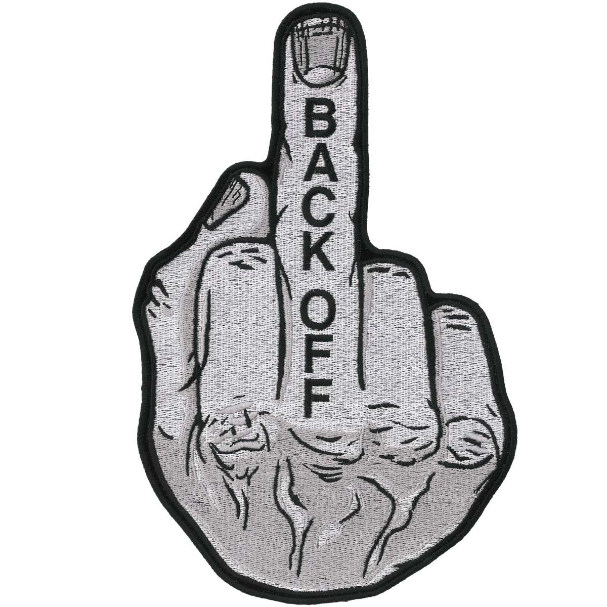 Hot Leathers Back Off Middle Finger 10″ Patch PPQ1019
