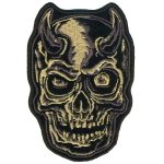 Hot Leathers PPQ1218 Devil Horn Skull 9” Patch