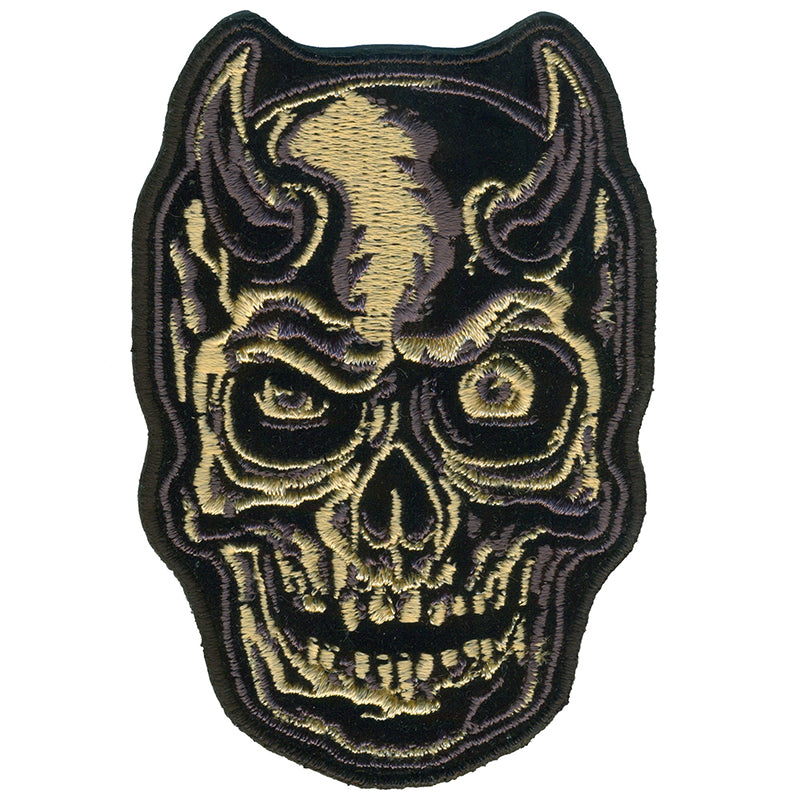 Hot Leathers PPQ1218 Devil Horn Skull 9” Patch