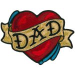 Hot Leathers Patch Dad Heart 3.5″ PPQ1540