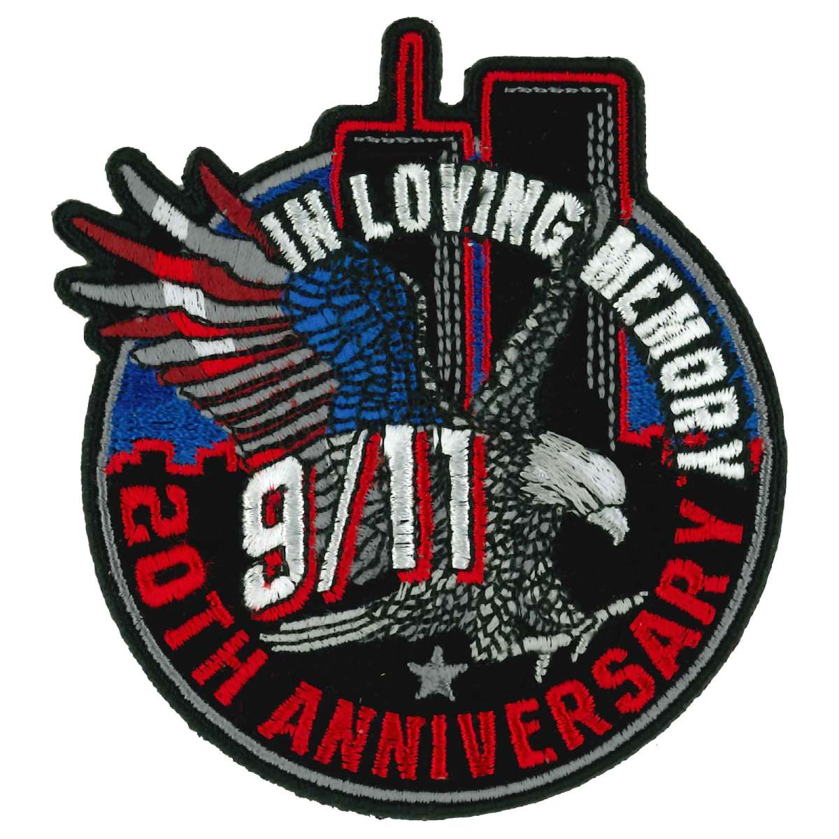 Hot Leathers PPQ1653 9-11 20th Anniversary Eagle Towers 3.5″ Patch