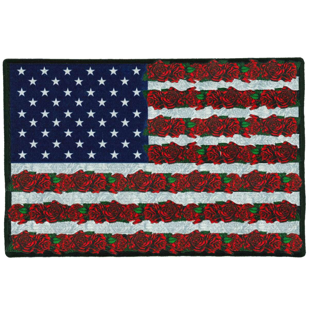 Hot Leathers Roses Flag 9″ X 6″ Patch PPQ1739
