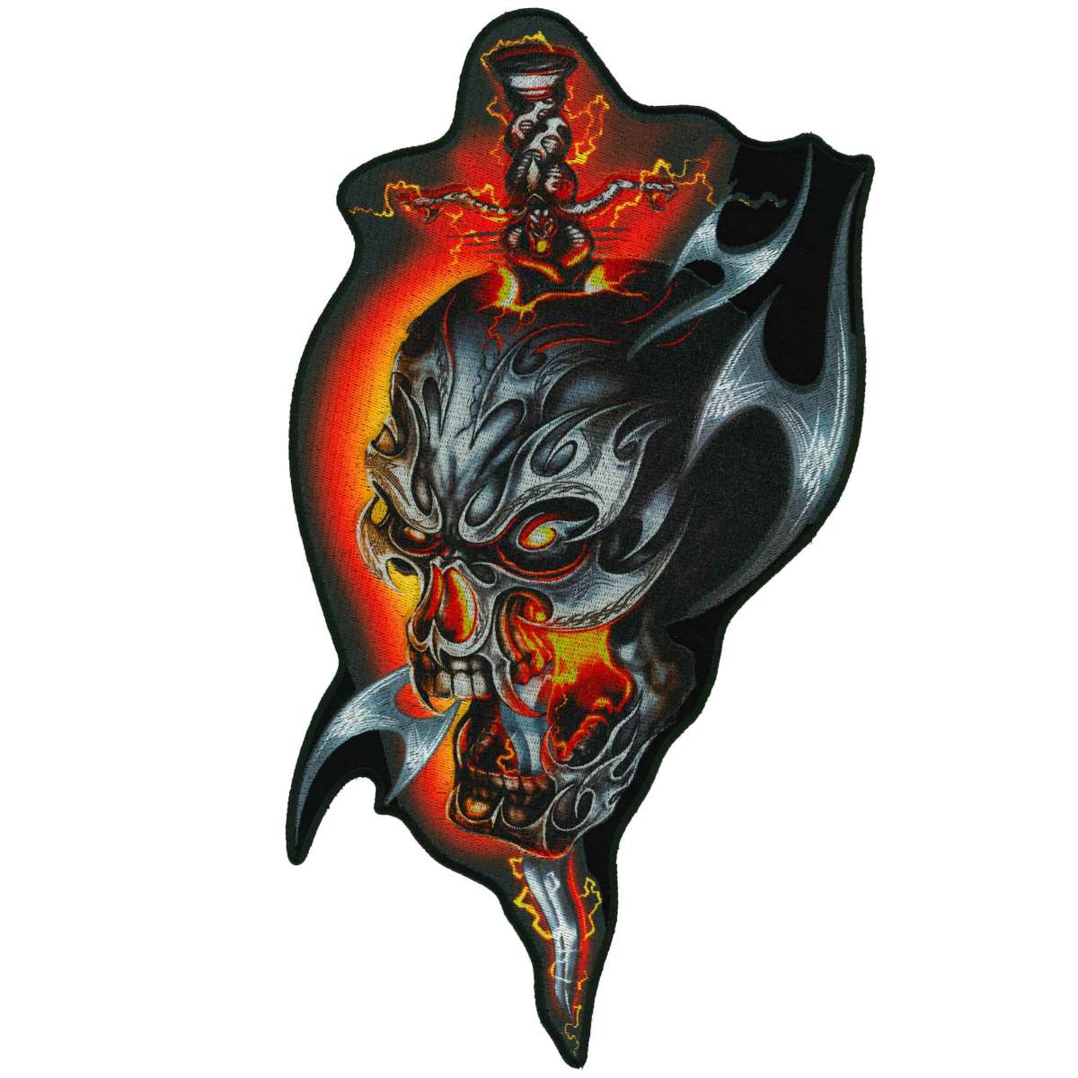 Hot Leathers Electric Skull 12″ Patch PPQ1859