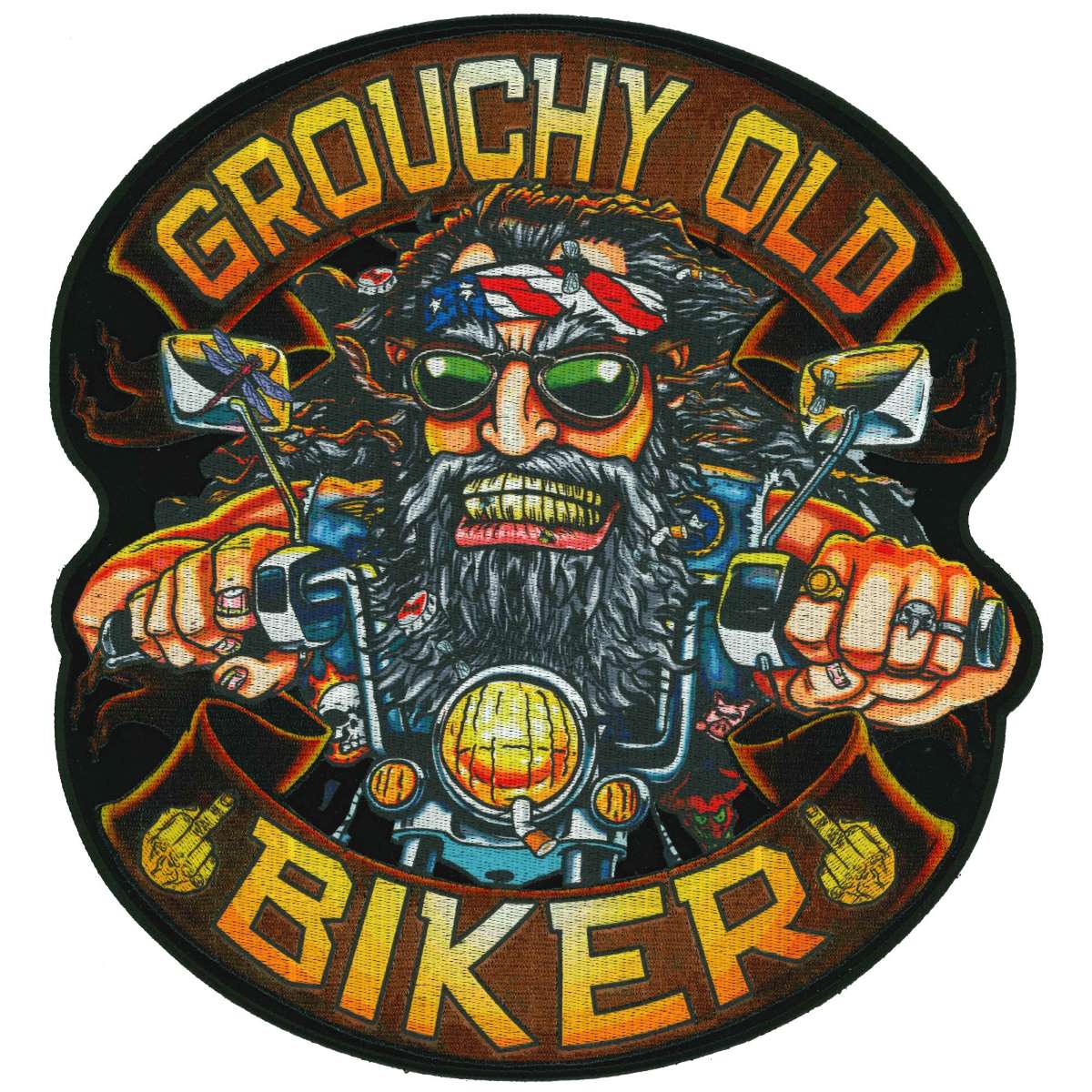 Hot Leathers Grouchy Biker Patch 11″ PPQ2079