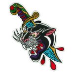Hot Leathers 8″ Panther Knife Tattoo Patch PPQ2178