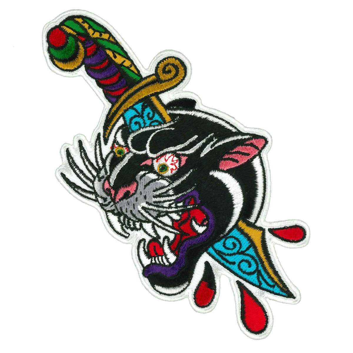 Hot Leathers 8″ Panther Knife Tattoo Patch PPQ2178