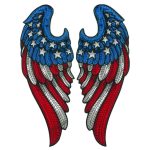 Hot Leathers Angel Wings Flag 10″ 7.9 X 9.6″ Embroidered Patch PPQ2409