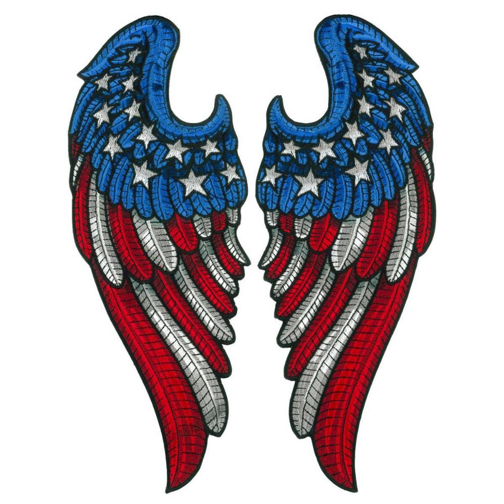 Hot Leathers Angel Wings Flag 10″ 7.9 X 9.6″ Embroidered Patch PPQ2409