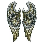 Hot Leathers Angel Wings Skull 10″ 7.8 X 9.6″ Embroidered Patch PPQ2428