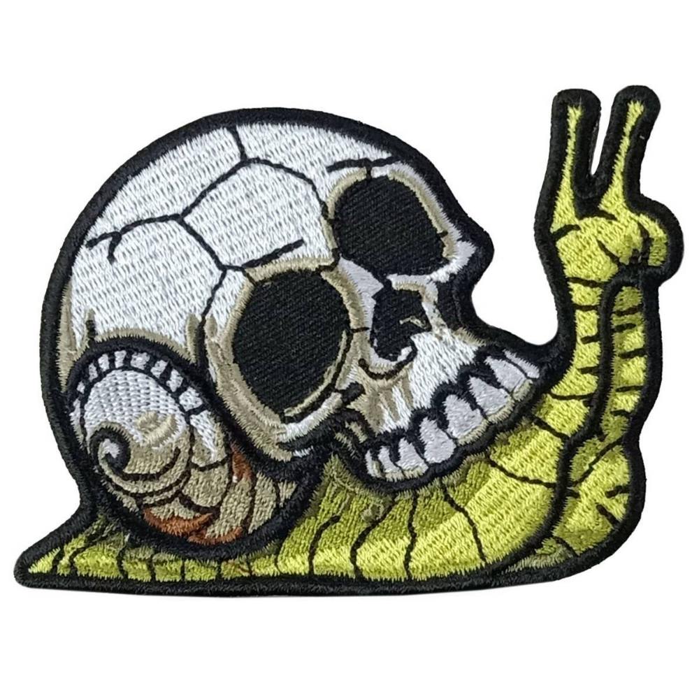 Hot Leathers Skull Snail 4″ X 2.9″ Embroidered Patch PPQ2490