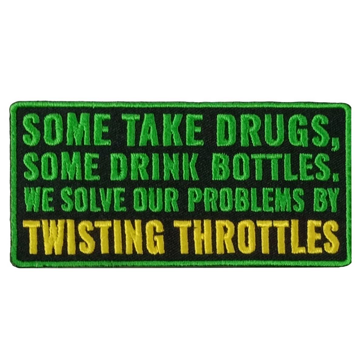 Hot Leathers Drugs Bottles Throttles 4″ X 2″ Embroidered Patch PPW1094