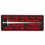 Hot Leathers Reason I Am Peaceful 4″ X 2″ Embroidered Patch PPW1129