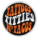Hot Leathers Tattoos Titties & Tacos 3″ X 3″ Embroidered Patch PPW1142