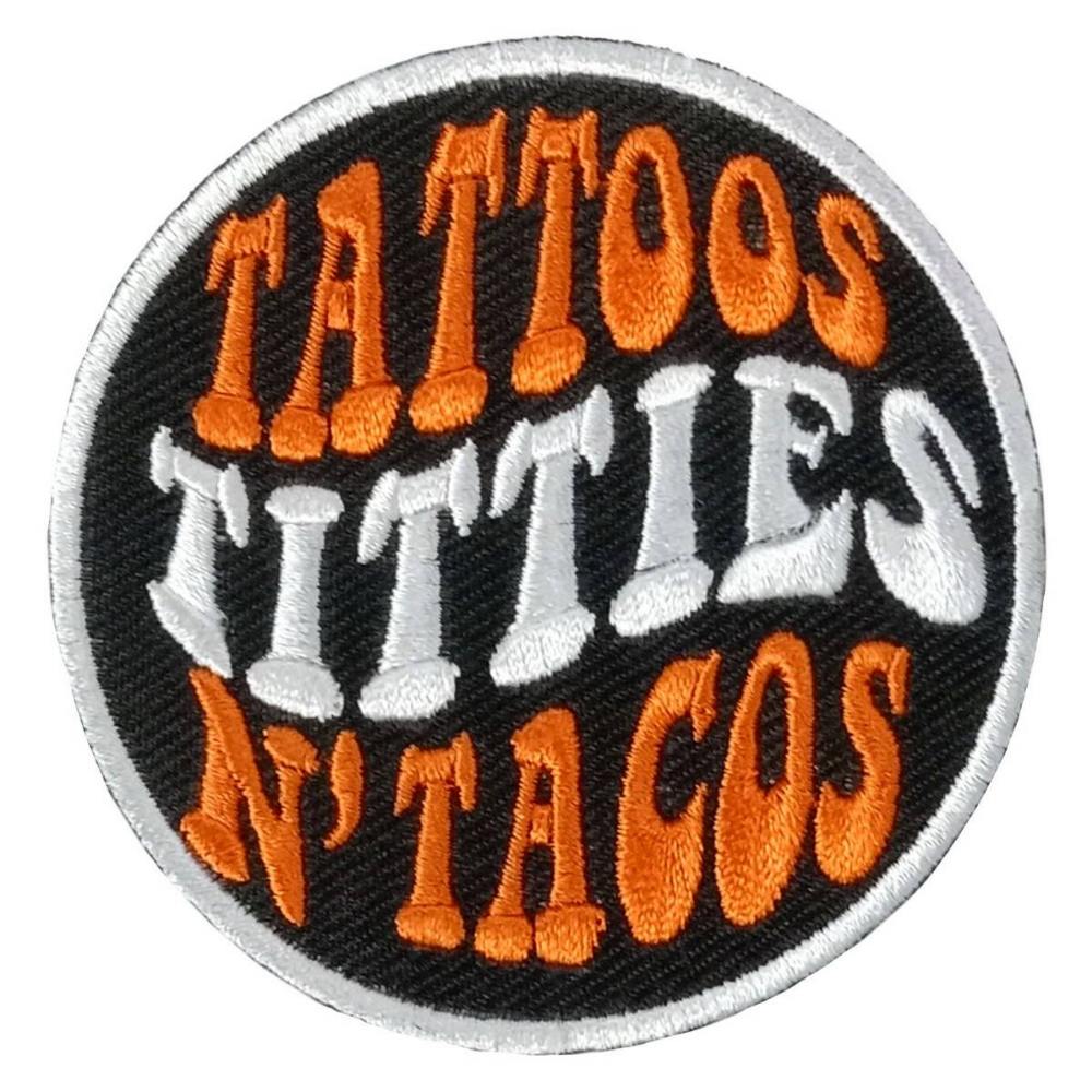 Hot Leathers Tattoos Titties & Tacos 3″ X 3″ Embroidered Patch PPW1142