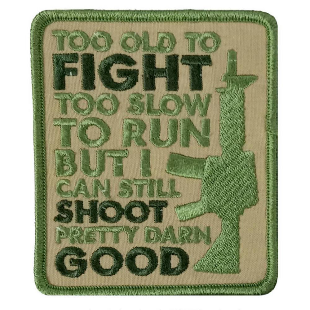 Hot Leathers Too Old To Fight 3″ X 3.5″ Embroidered Patch PPW1210