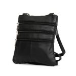 Hot Leathers Small Black Leather Purse with 3 Zippers PUA1165 - Image 8