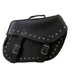 Hot Leathers SDB1005 Large Wide 2-Buckle PVC Studded Saddlebags 15X12X7