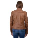 Milwaukee Leather SFL2800 Women’s Racer Whiskey Stand Up Collar Motorcycle Fashion Leather Jacket - Image 2