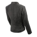Milwaukee Leather SFL2806 Women’s Quilted Black Mandarin Scuba Collar Fashion Casual Leather Jacket - Image 5