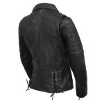 Milwaukee Leather Black Vintage Motorcycle Inspired Vegan Tan Fashion Leather Jacket for Women SFL2812 - Image 6