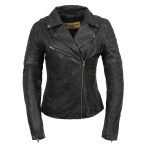 Milwaukee Leather Black Vintage Motorcycle Inspired Vegan Tan Fashion Leather Jacket for Women SFL2812 - Image 8