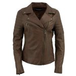 Milwaukee Leather Brown Vintage Motorcycle Inspired Vegan Tan Fashion Leather Jacket for Women SFL2812 - Image 12
