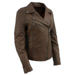 Milwaukee Leather Brown Vintage Motorcycle Inspired Vegan Tan Fashion Leather Jacket for Women SFL2812 - Image 13