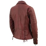 Milwaukee Leather Red Vintage Motorcycle Inspired Vegan Tan Fashion Leather Jacket for Women SFL2812 - Image 6