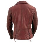 Milwaukee Leather Red Vintage Motorcycle Inspired Vegan Tan Fashion Leather Jacket for Women SFL2812 - Image 2