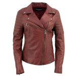 Milwaukee Leather Red Vintage Motorcycle Inspired Vegan Tan Fashion Leather Jacket for Women SFL2812 - Image 8