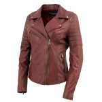 Milwaukee Leather Red Vintage Motorcycle Inspired Vegan Tan Fashion Leather Jacket for Women SFL2812 - Image 7