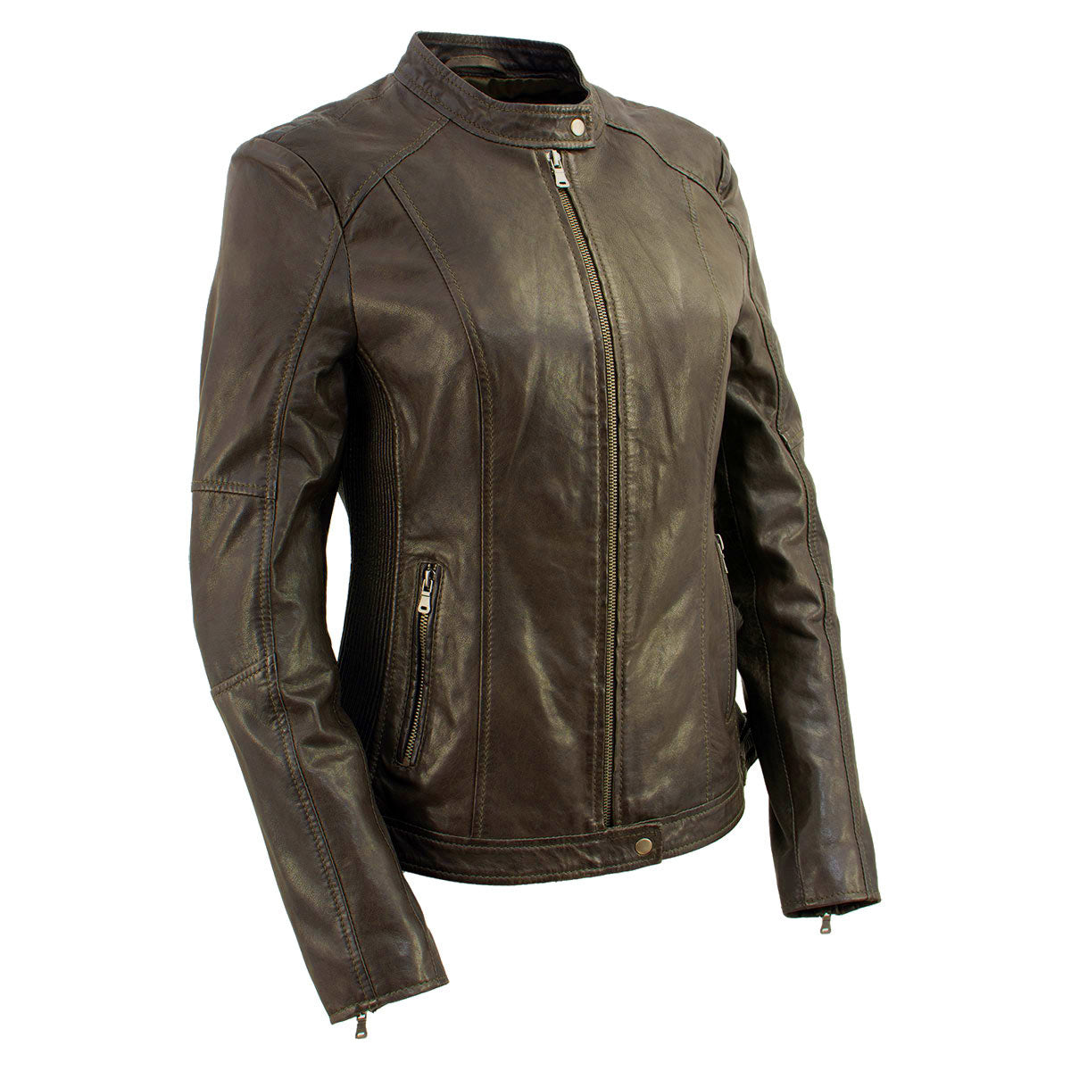 Milwaukee Leather Vintage SFL2813 Women’s Brown Leather Moto Style Fashion Jacket