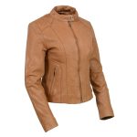 Milwaukee Leather Vintage SFL2814 Women’s Cognac Leather Moto Style Fashion Jacket