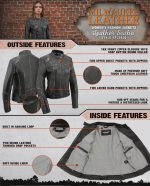 Milwaukee Leather SFL2830 Women’s Black Sheepskin Scuba Style Fashion Leather Jacket - Image 2