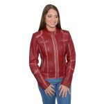 Milwaukee Leather SFL2830 Women’s Red Scuba Style Sheepskin Fashion Leather Jacket