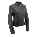 Milwaukee Leather SFL2830 Women’s Black Sheepskin Scuba Style Fashion Leather Jacket