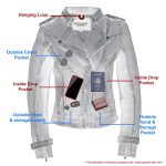 Milwaukee Leather Women’s Maiden Aqua Premium Sheepskin Motorcycle Fashion Leather Jacket with Studs SFL2840 - Image 2