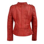 Milwaukee Leather Women’s Distressed Red Vegan Leather Motorcycle Style Fashion Jacket SFL2845 - Image 5