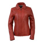 Milwaukee Leather SFL2850 Women’s Classic Red Zippered Motorcycle Style Fashion Leather Jacket with Shirt Style Collar - Image 5