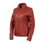 Milwaukee Leather SFL2850 Women’s Classic Red Zippered Motorcycle Style Fashion Leather Jacket with Shirt Style Collar - Image 6