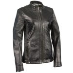 Milwaukee Leather SFL2855 Women’s Black  Zip Front Fashion Leather Jacket with Side Stretch Fitting