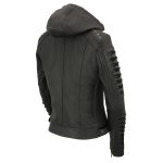 Milwaukee Leather SFL2865 Women’s Black Scuba Style Fashion Casual Leather Jacket with Hoodie - Image 11