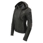 Milwaukee Leather SFL2865 Women’s Black Scuba Style Fashion Casual Leather Jacket with Hoodie - Image 10