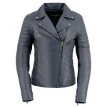 Milwaukee Leather Women’s Duchess Blue Motorcycle Style Fashion Casual Leather Jacket SFL2870 - Image 7