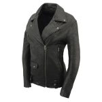 Milwaukee Leather Women’s Black Premium New Zealand Lambskin Motorcycle Style Leather Jacket SFL2875 - Image 7