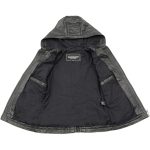 M-Boss Apparel BOS3554 Women’s Black Premium Leather Fashion Biker Style Jacket w/ Hoodie - Image 2