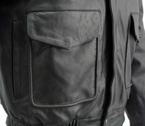 Milwaukee Leather Men’s Classic Black Bomber Leather Jacket SFM1519 - Image 4