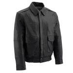 Milwaukee Leather Men’s Classic Black Bomber Leather Jacket SFM1519