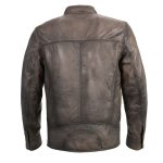 Milwaukee Leather SFM1800 Men’s ‘Cafe Racer’ Anthracite Lambskin Leather Jacket - Image 2